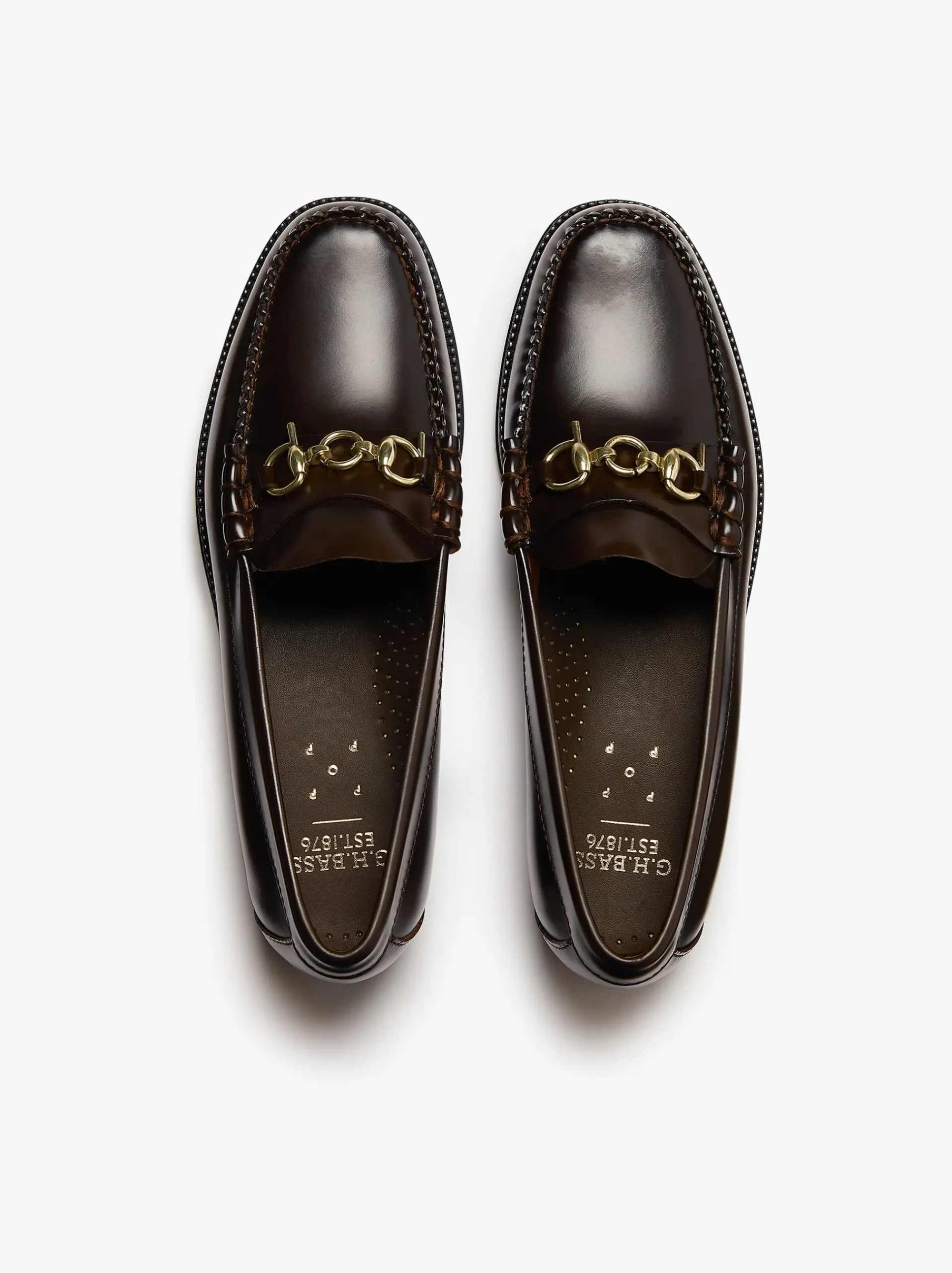 G.H.BASS & Pop Easy Weejuns Lincoln Loafers Leather Chocolate