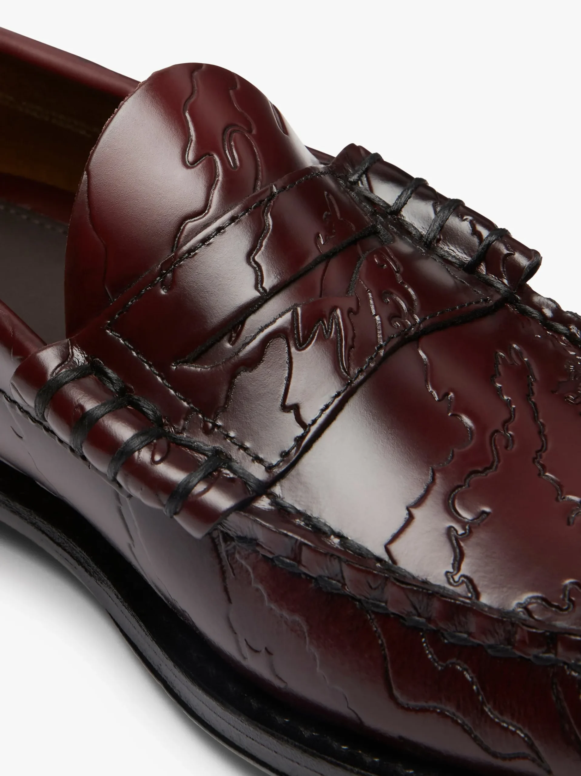 Best G.H.BASS x Maharishi Larson Penny Loafers Embossed Leather Wine