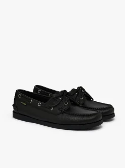 Best G.H.BASS Jetty II 2 Eye Boat Shoes Tumbled Leather Black
