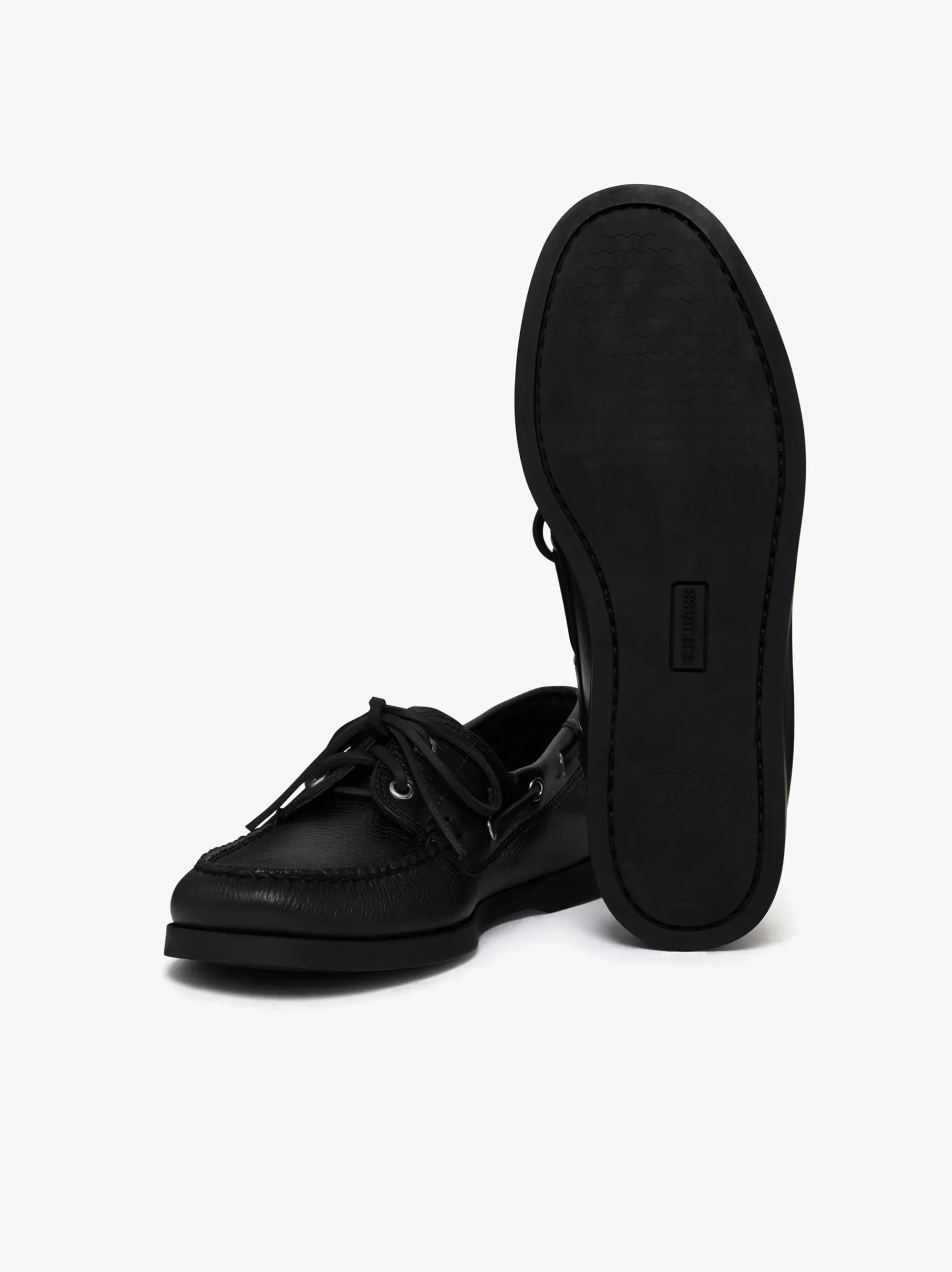 Best G.H.BASS Jetty II 2 Eye Boat Shoes Tumbled Leather Black