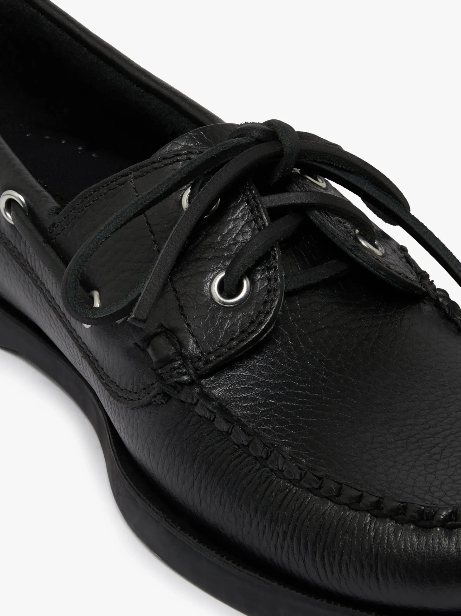 Best G.H.BASS Jetty II 2 Eye Boat Shoes Tumbled Leather Black