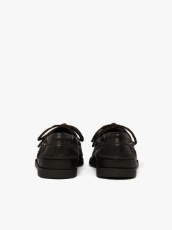 G.H.BASS Jetty II 2 Eye Boat Shoes Tumbled Leather Dark Brown