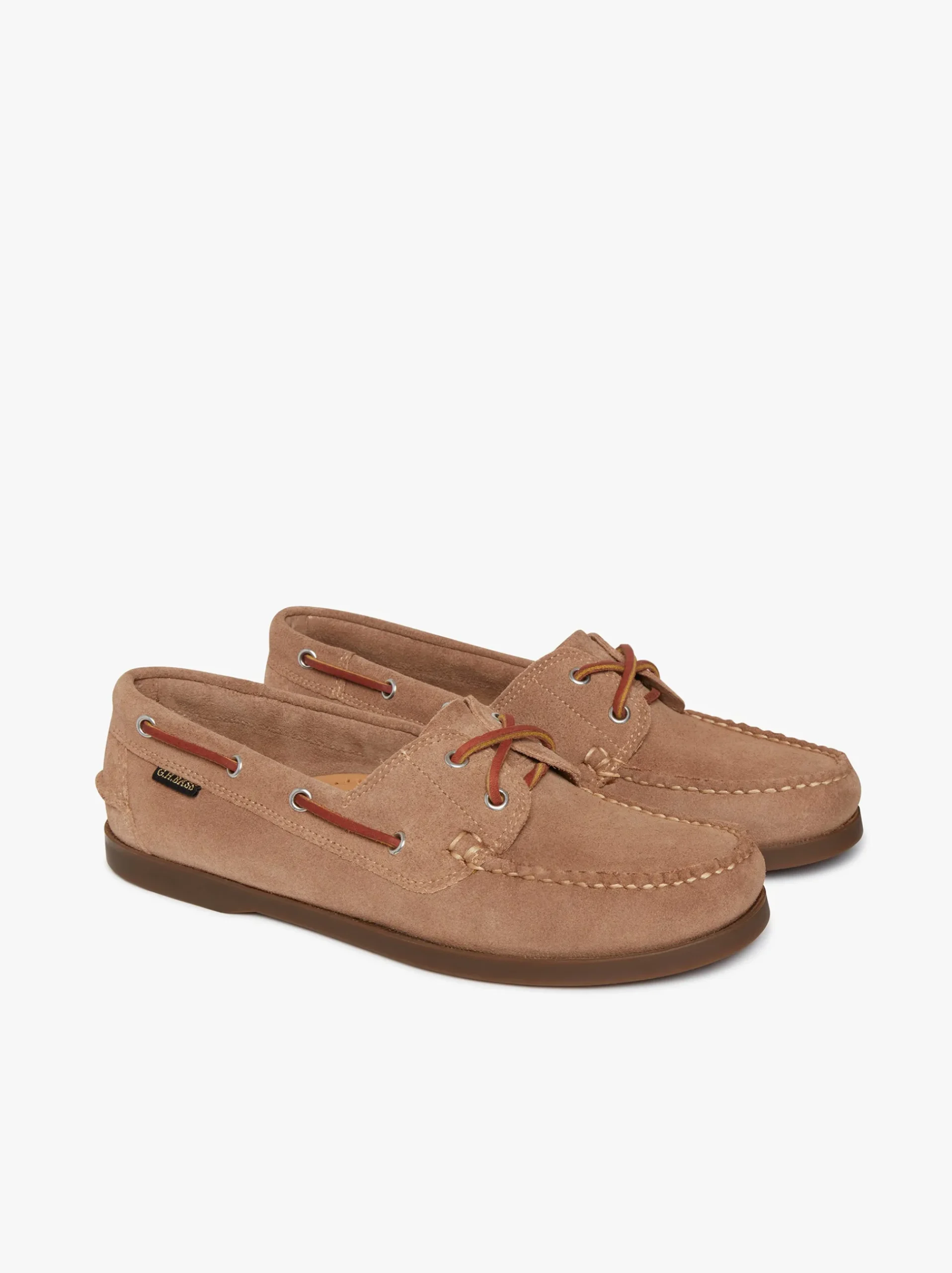 Clearance G.H.BASS Jetty II 2 Eye Boat Shoes Suede Earth