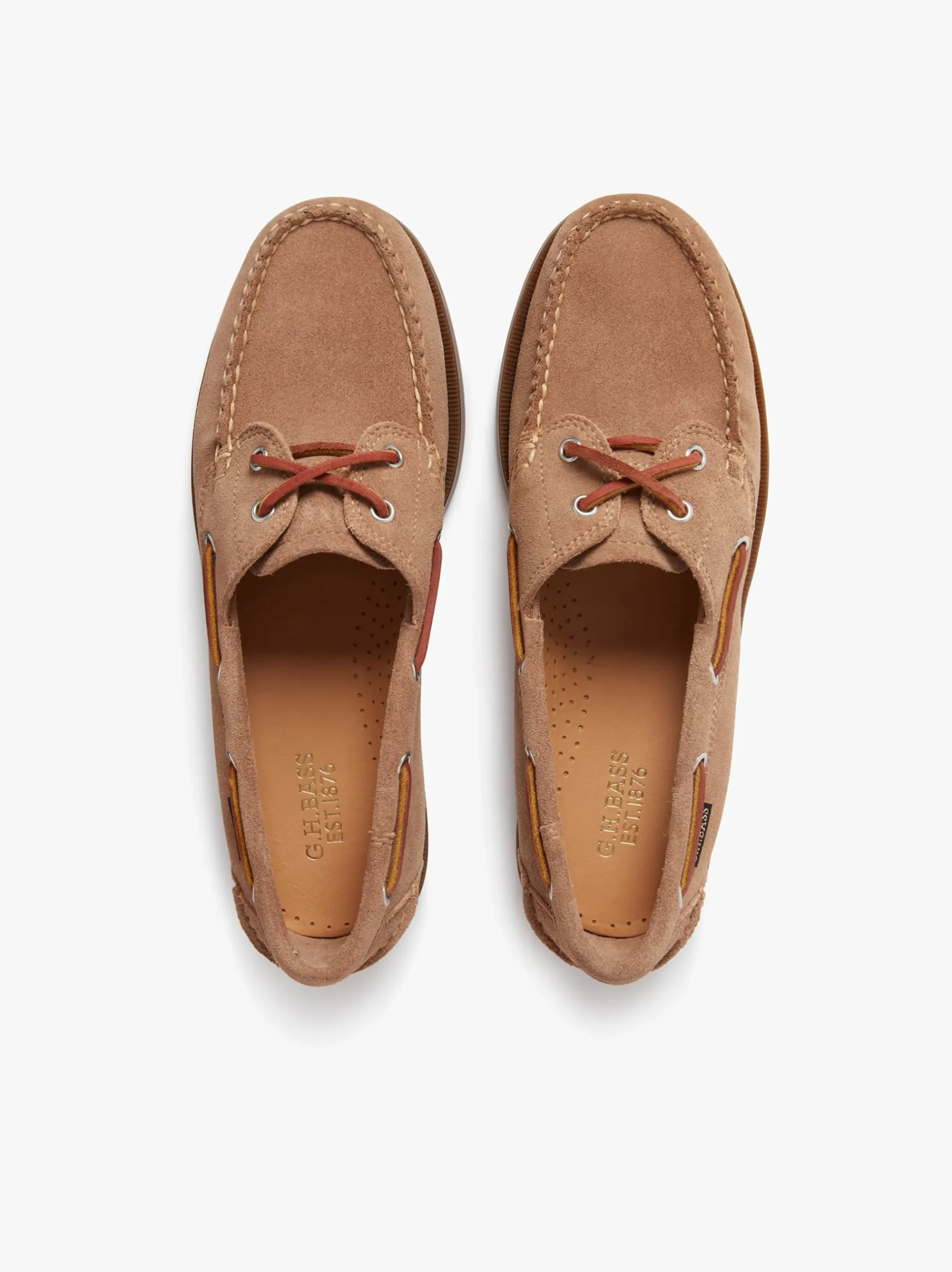 Clearance G.H.BASS Jetty II 2 Eye Boat Shoes Suede Earth