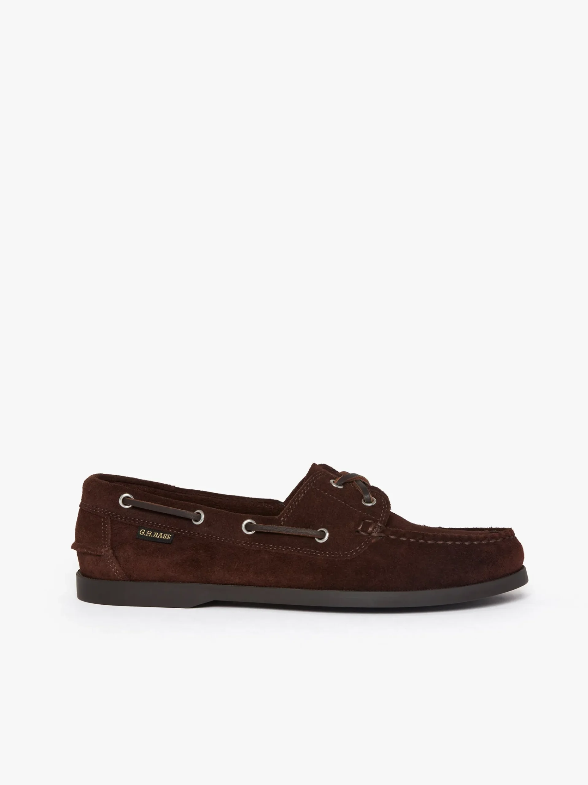 Discount G.H.BASS Jetty II 2 Eye Boat Shoes Suede Chocolate