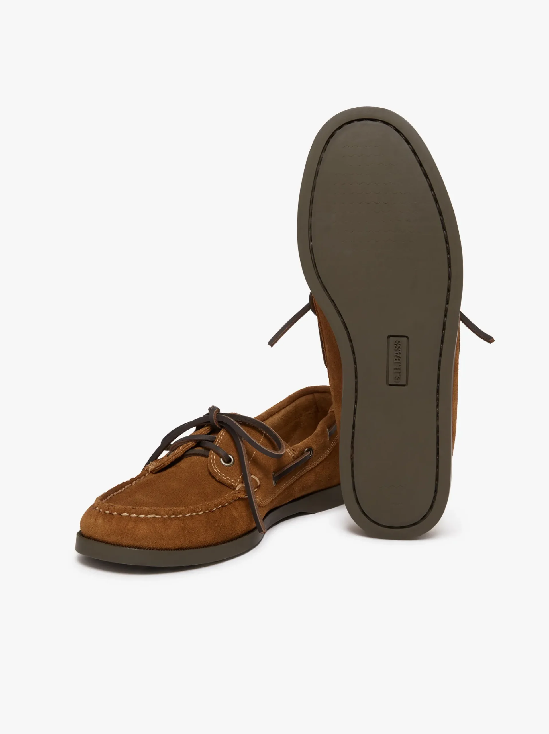 Online G.H.BASS Jetty II 2 Eye Boat Shoes Suede Mid Brown