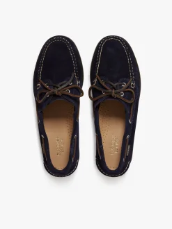 Sale G.H.BASS Jetty II 2 Eye Boat Shoes Suede Navy