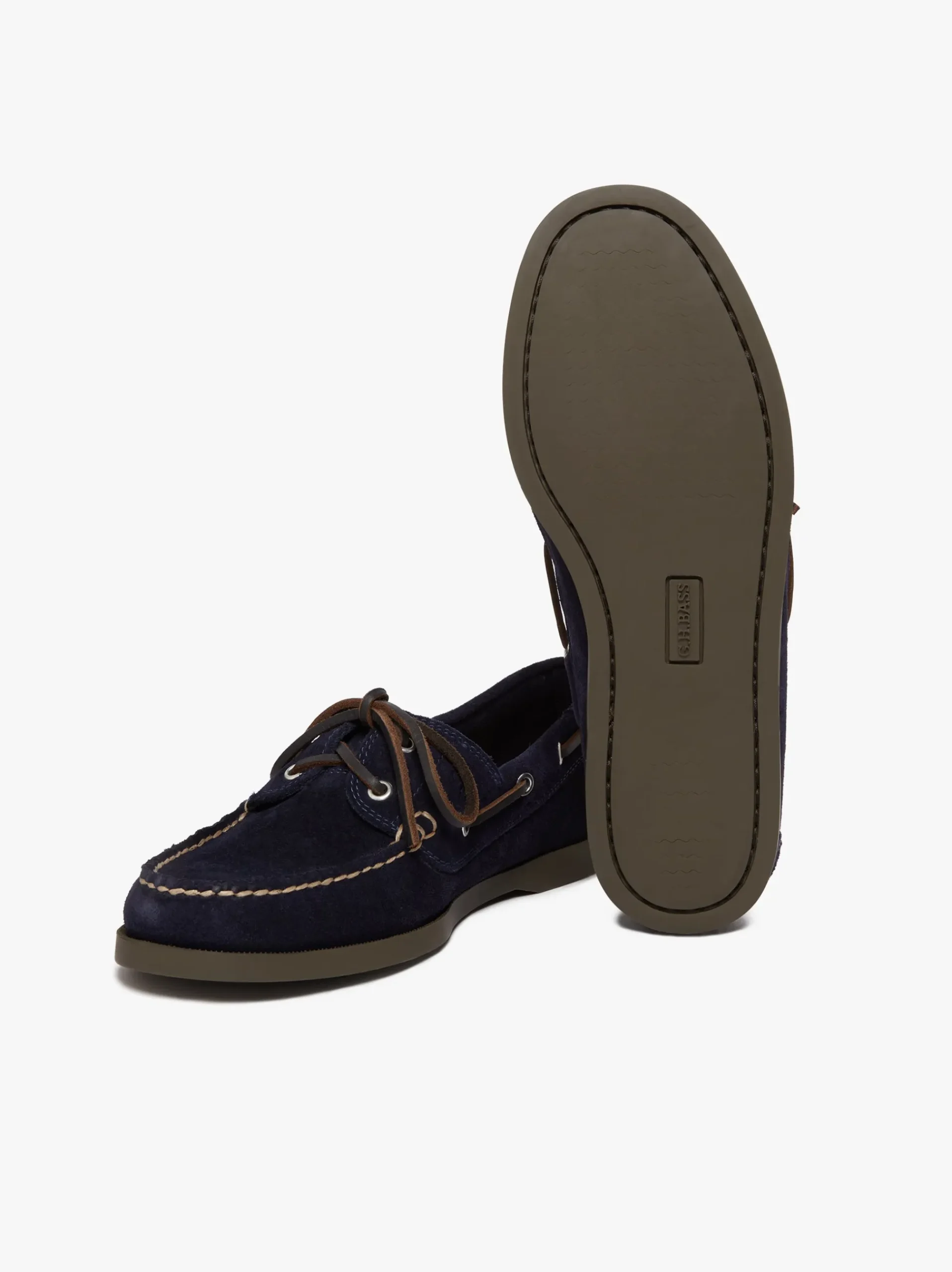 Sale G.H.BASS Jetty II 2 Eye Boat Shoes Suede Navy