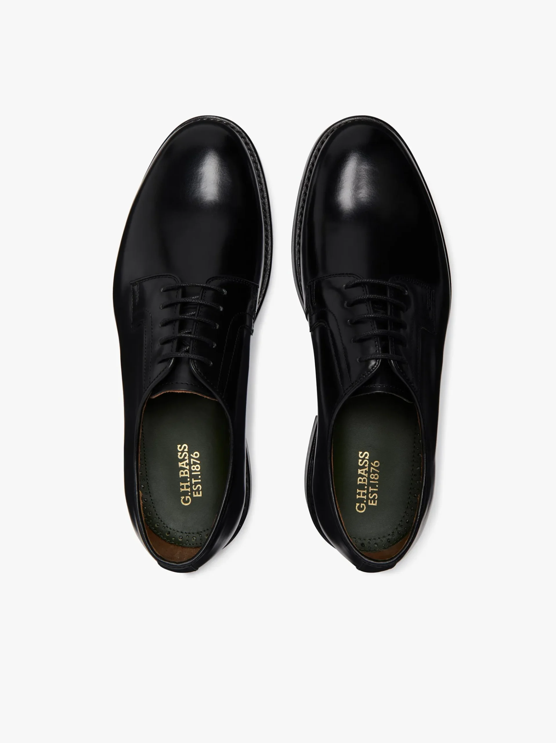 Discount G.H.BASS Monogram Derby Leather Black