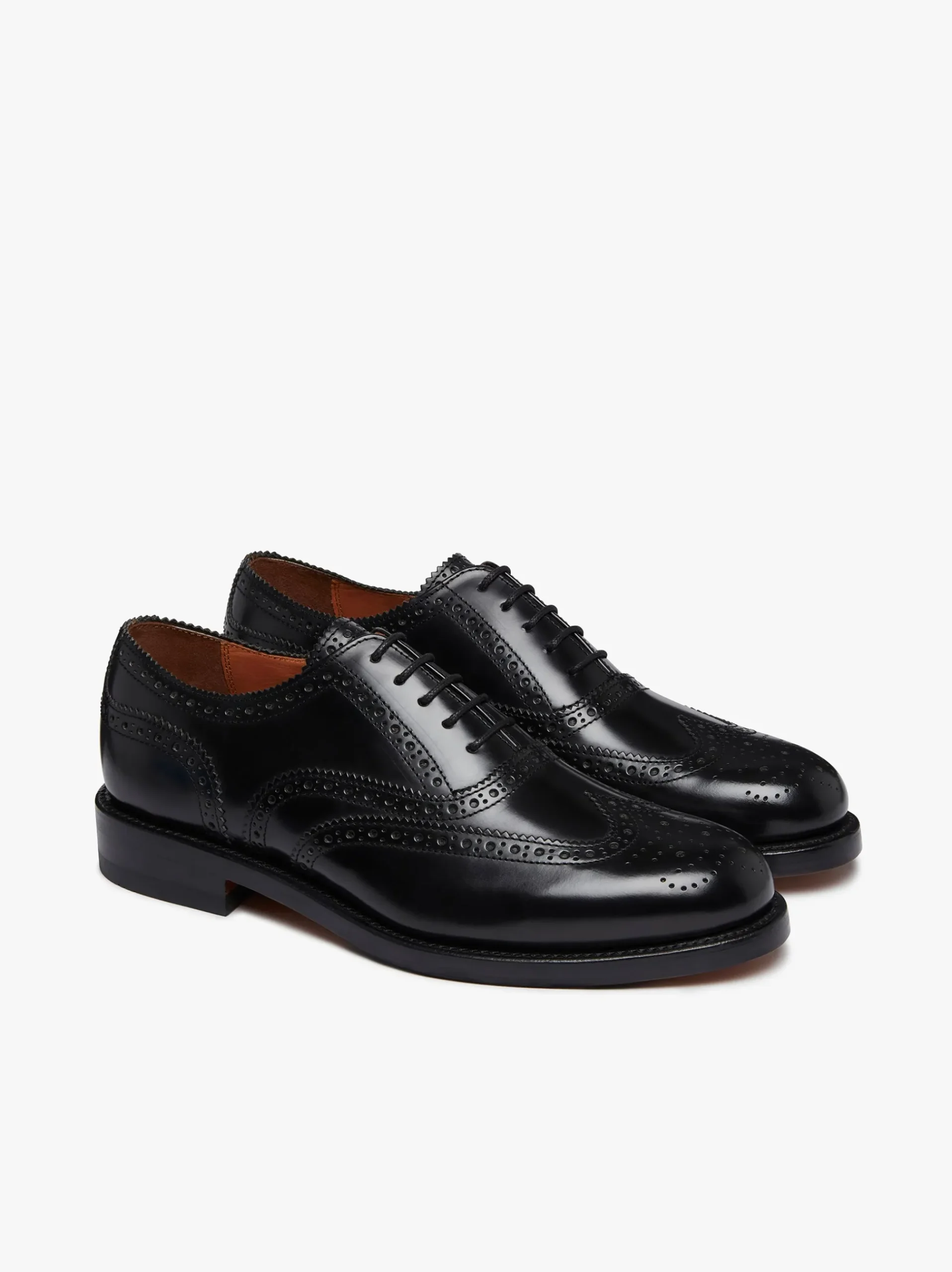 Online G.H.BASS Monogram Double Brogue Wingtip Leather Black