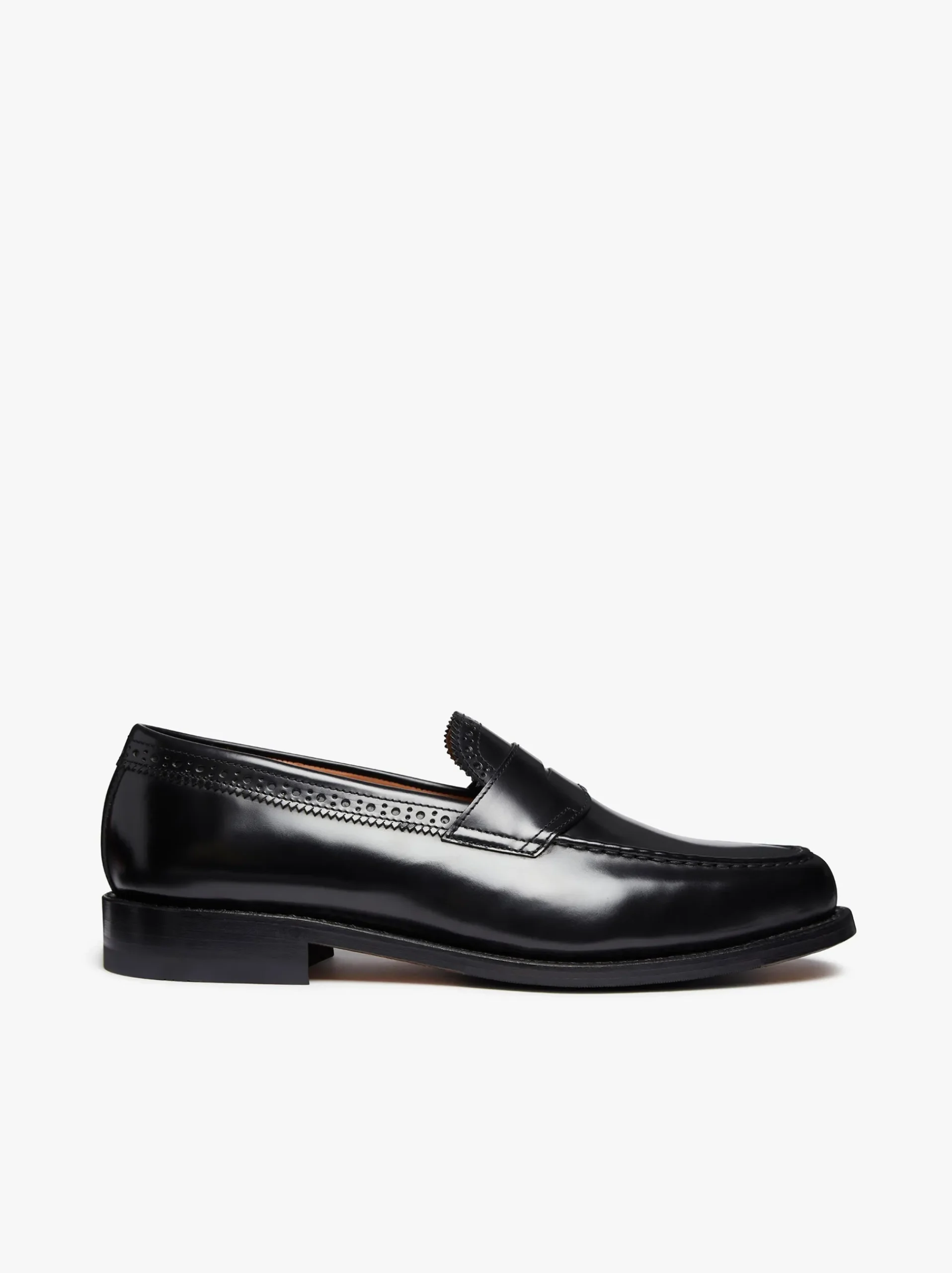 New G.H.BASS Monogram Loafers Leather Black