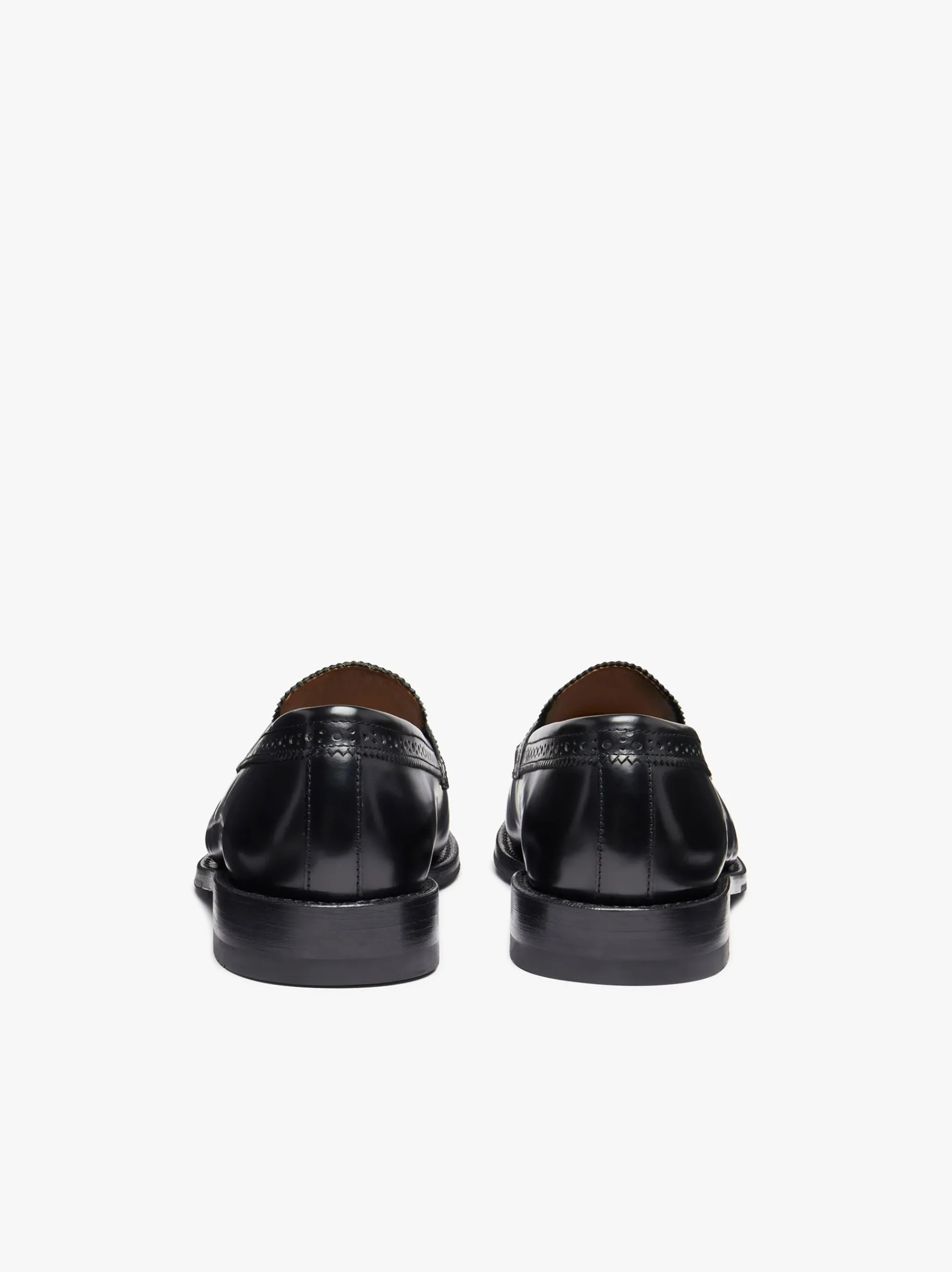 New G.H.BASS Monogram Loafers Leather Black