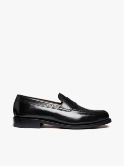 New G.H.BASS Monogram Loafers Leather Black