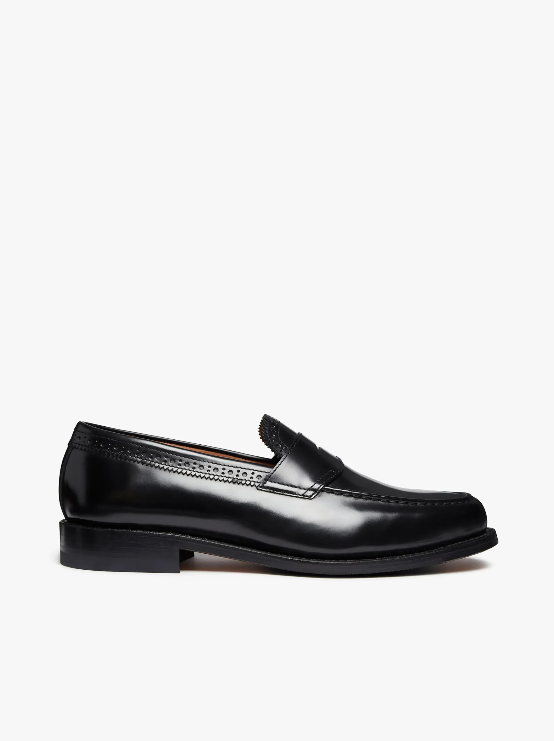 New G.H.BASS Monogram Loafers Leather Black