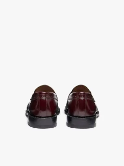 Outlet G.H.BASS Monogram Loafers Leather Wine