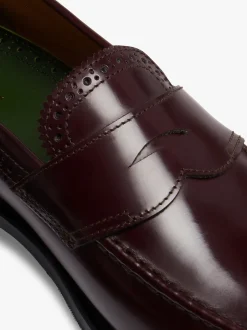 Outlet G.H.BASS Monogram Loafers Leather Wine
