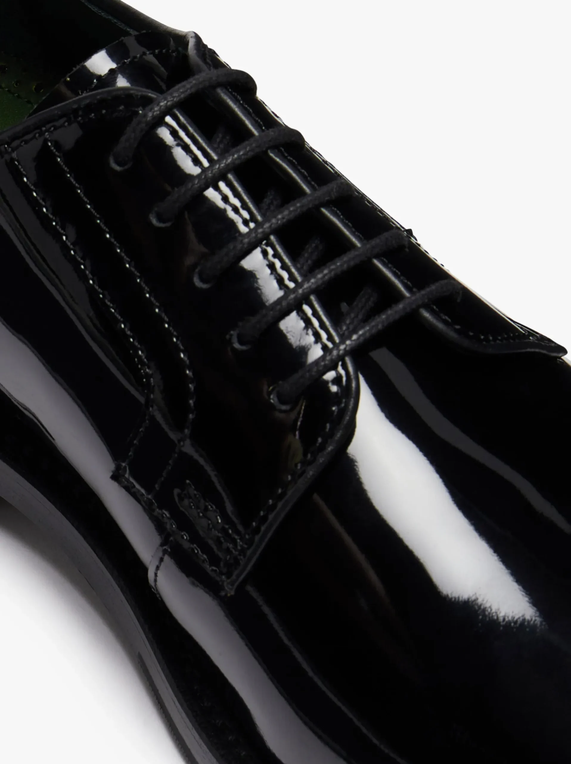 Outlet G.H.BASS Monogram Patent Derby Patent Leather Black