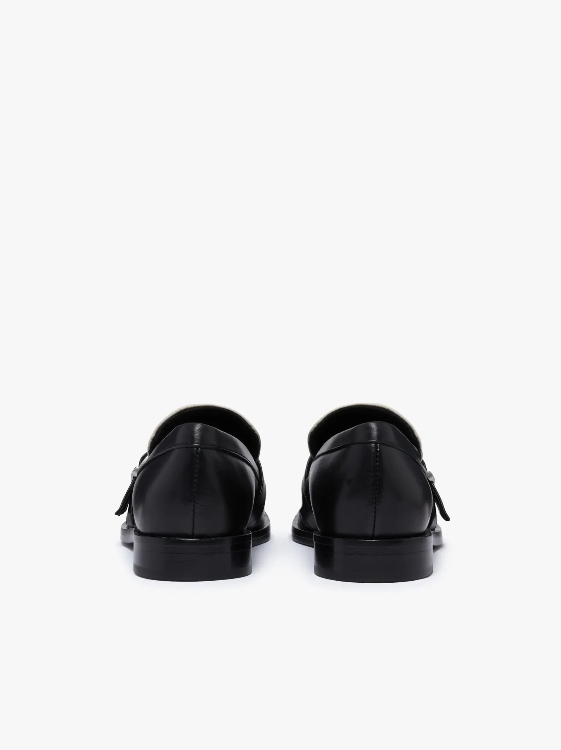 Discount G.H.BASS Monty Buckle Loafers Black and Off White Leather Black & White