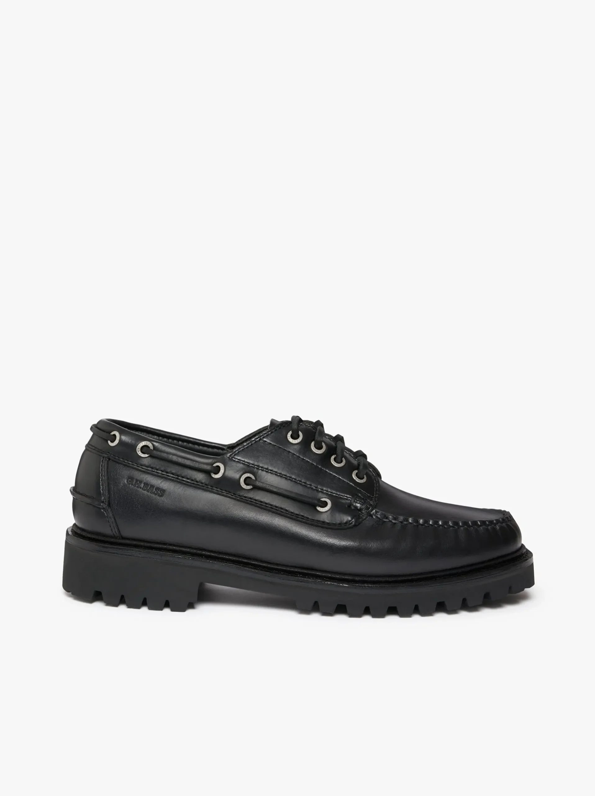 Hot G.H.BASS Ranger Camp Moc Leather Black