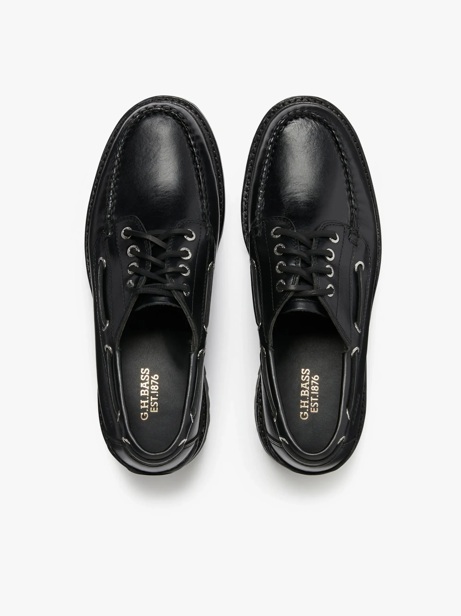 Hot G.H.BASS Ranger Camp Moc Leather Black