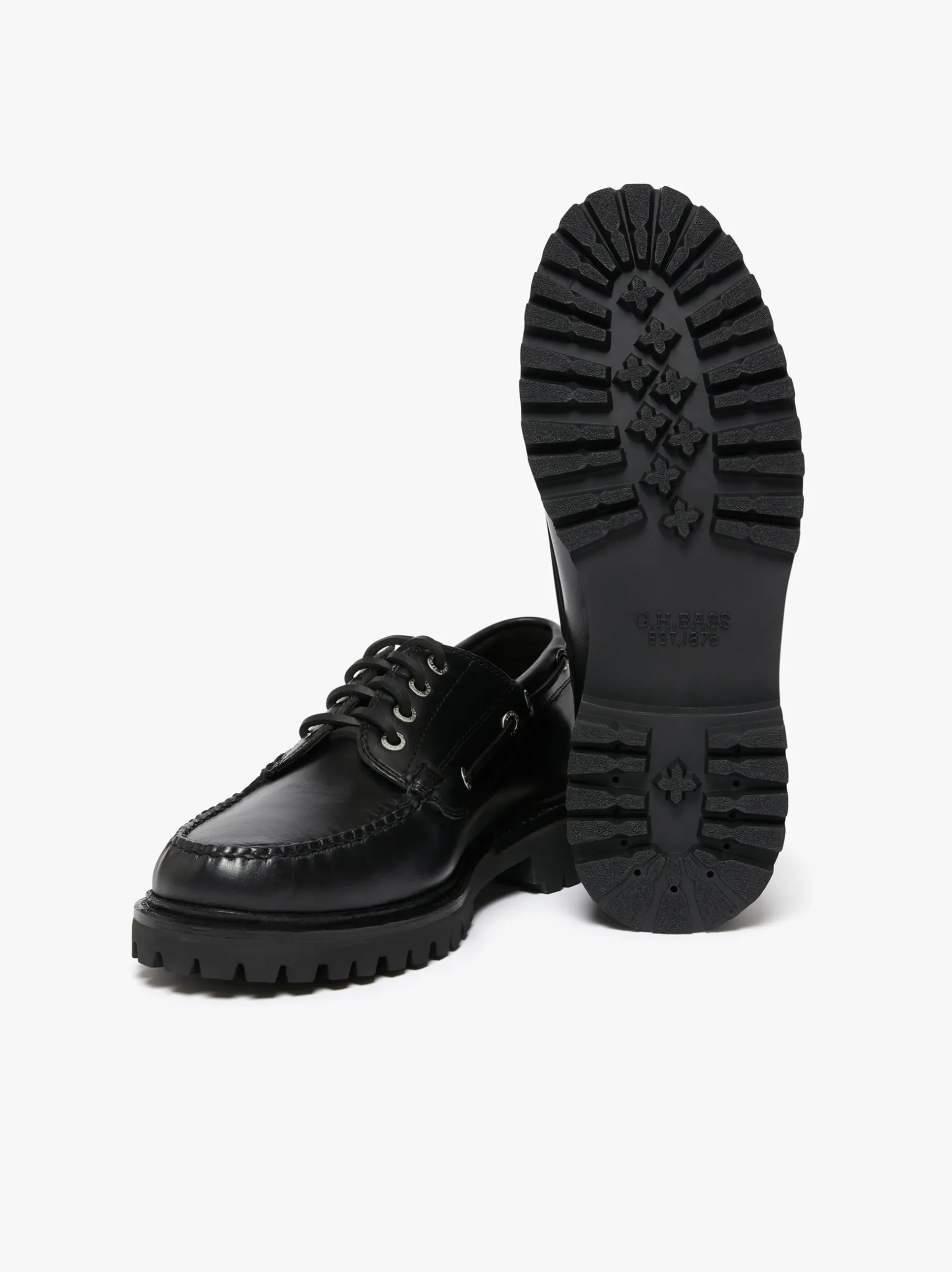 Hot G.H.BASS Ranger Camp Moc Leather Black