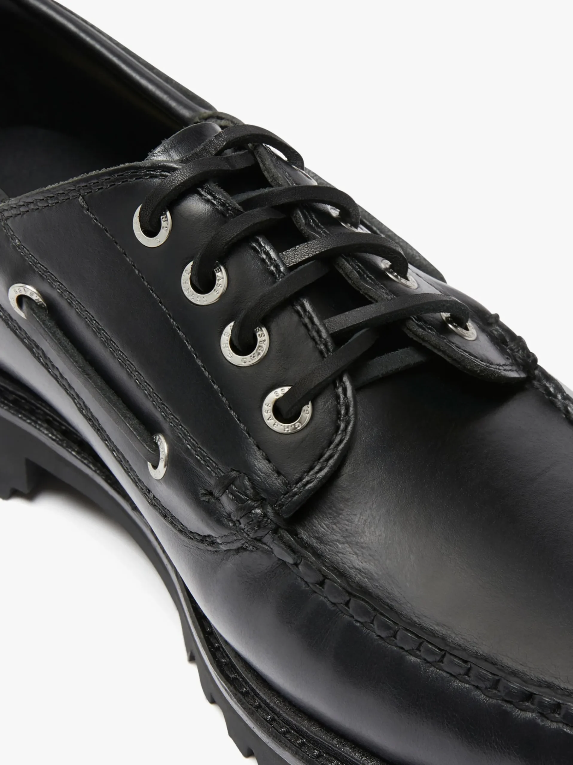 Hot G.H.BASS Ranger Camp Moc Leather Black