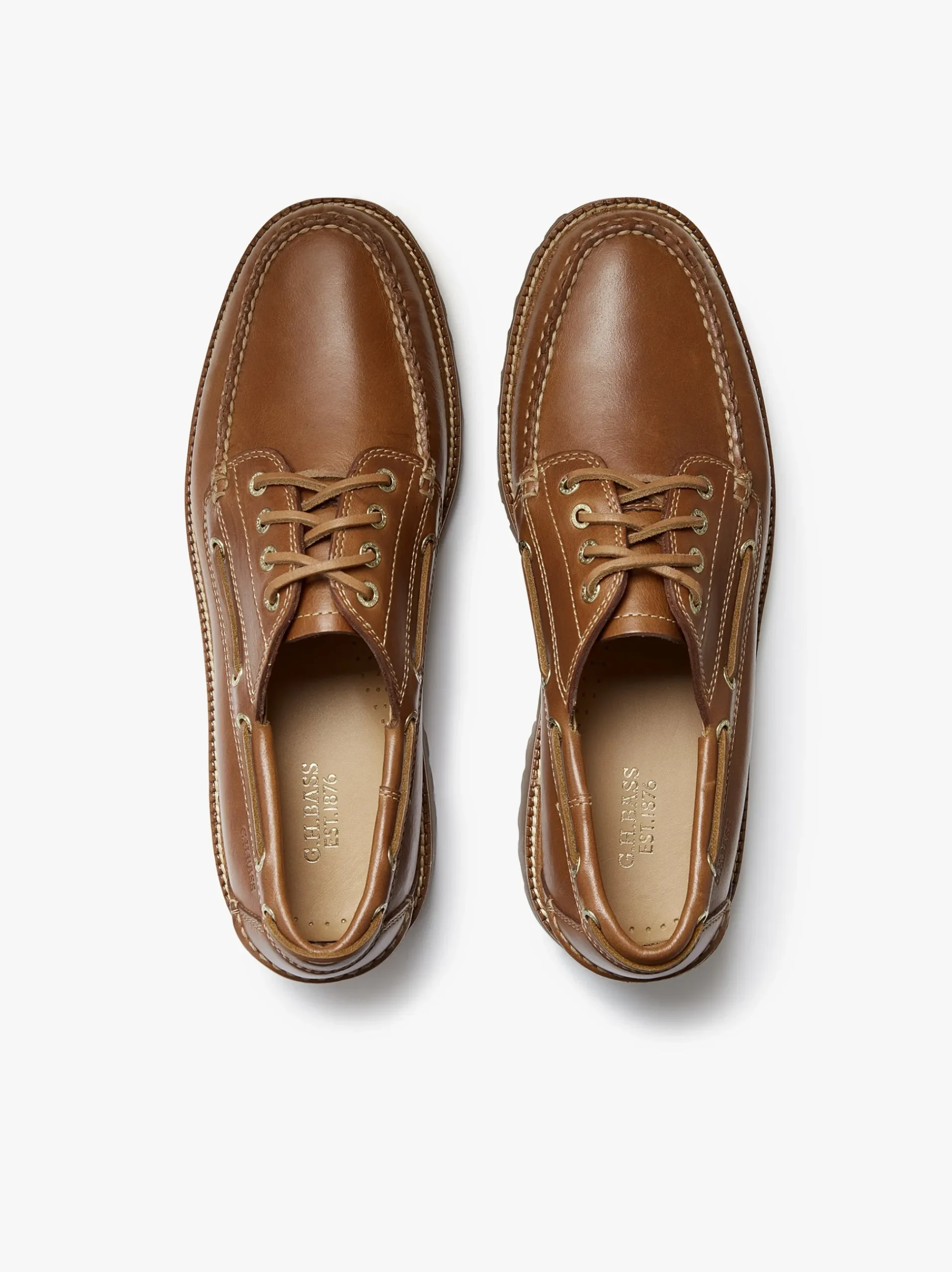 Discount G.H.BASS Ranger Camp Moc Leather Cognac