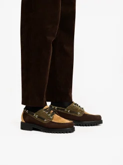 Sale G.H.BASS Ranger Camp Moc Dark Brown and Tan Corduroy