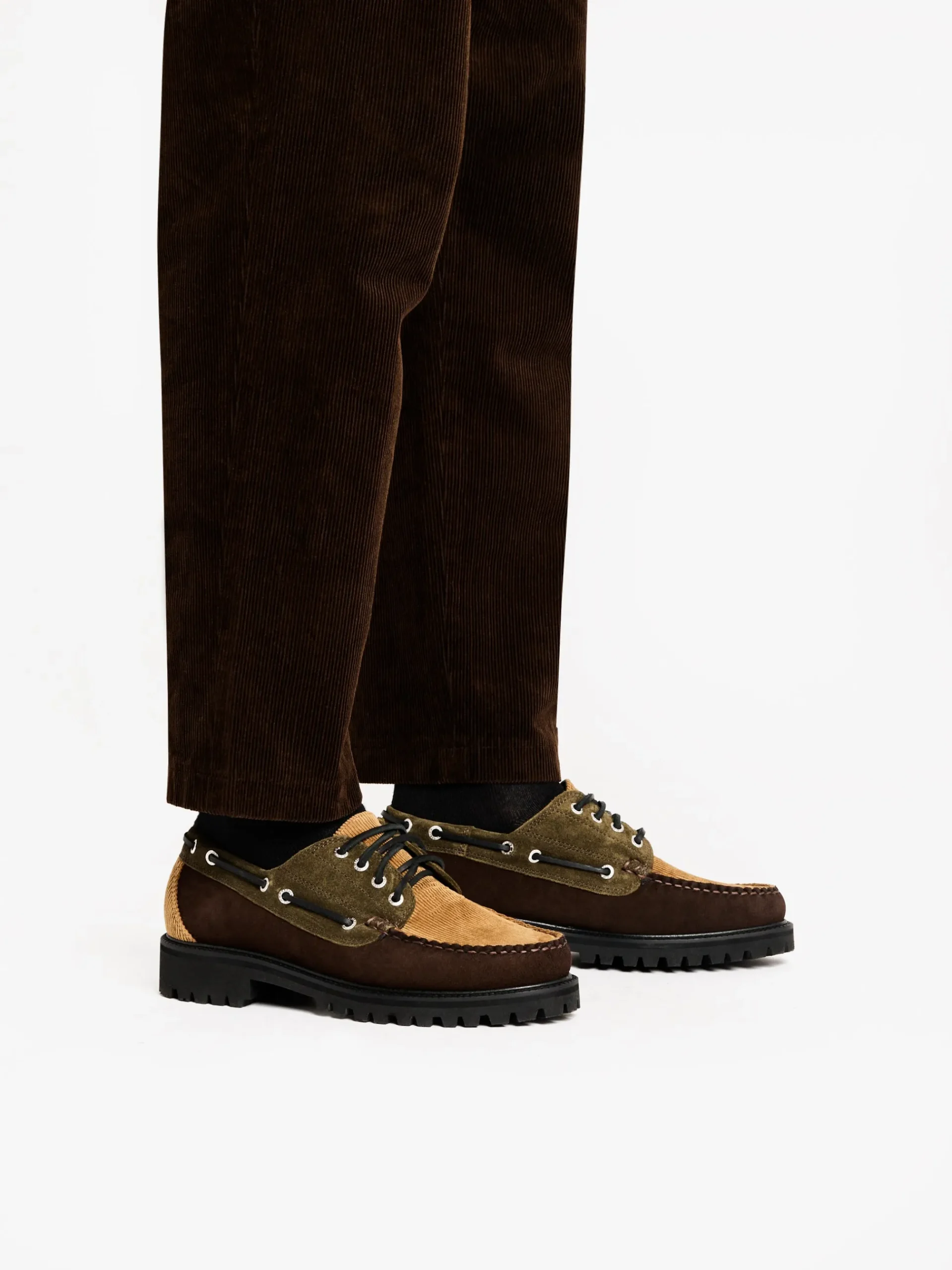 Sale G.H.BASS Ranger Camp Moc Dark Brown and Tan Corduroy