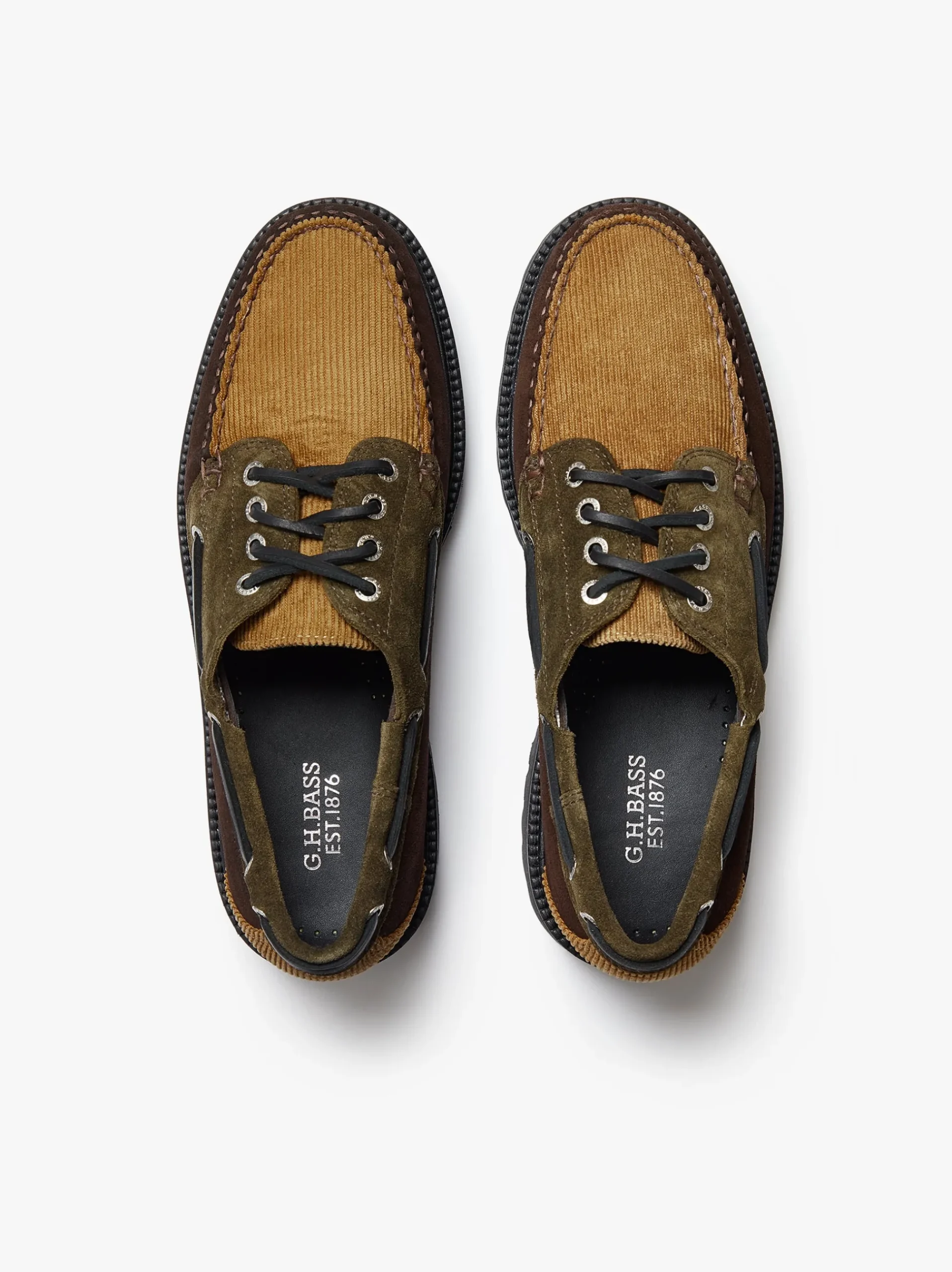 Sale G.H.BASS Ranger Camp Moc Dark Brown and Tan Corduroy