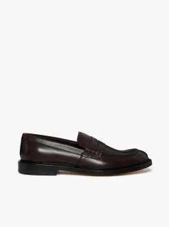 New G.H.BASS Stanford Penny Loafers Burnished Leather Wine