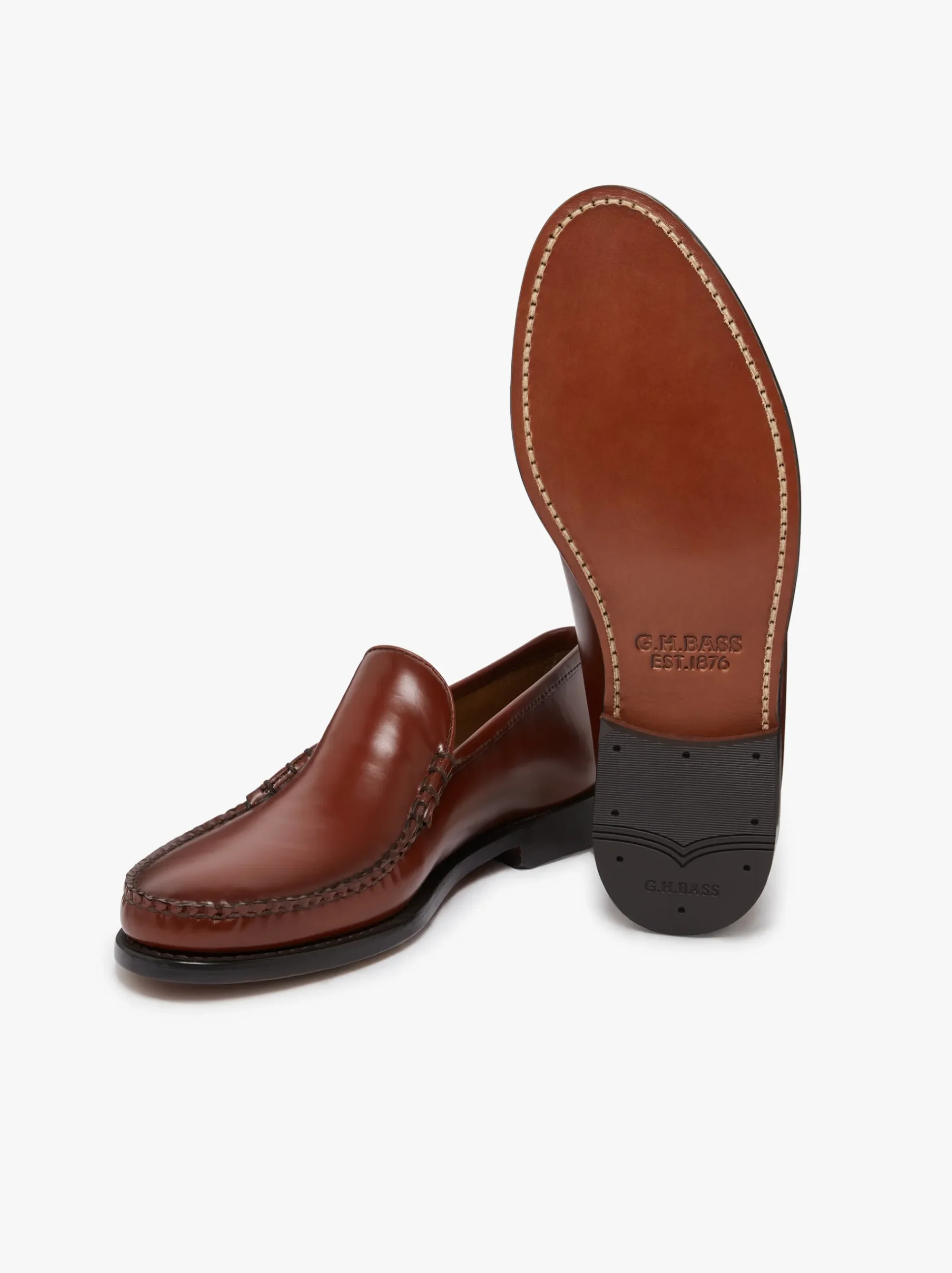 Discount G.H.BASS Weejuns Cobra Venetian Loafers Leather Smoke Paprika