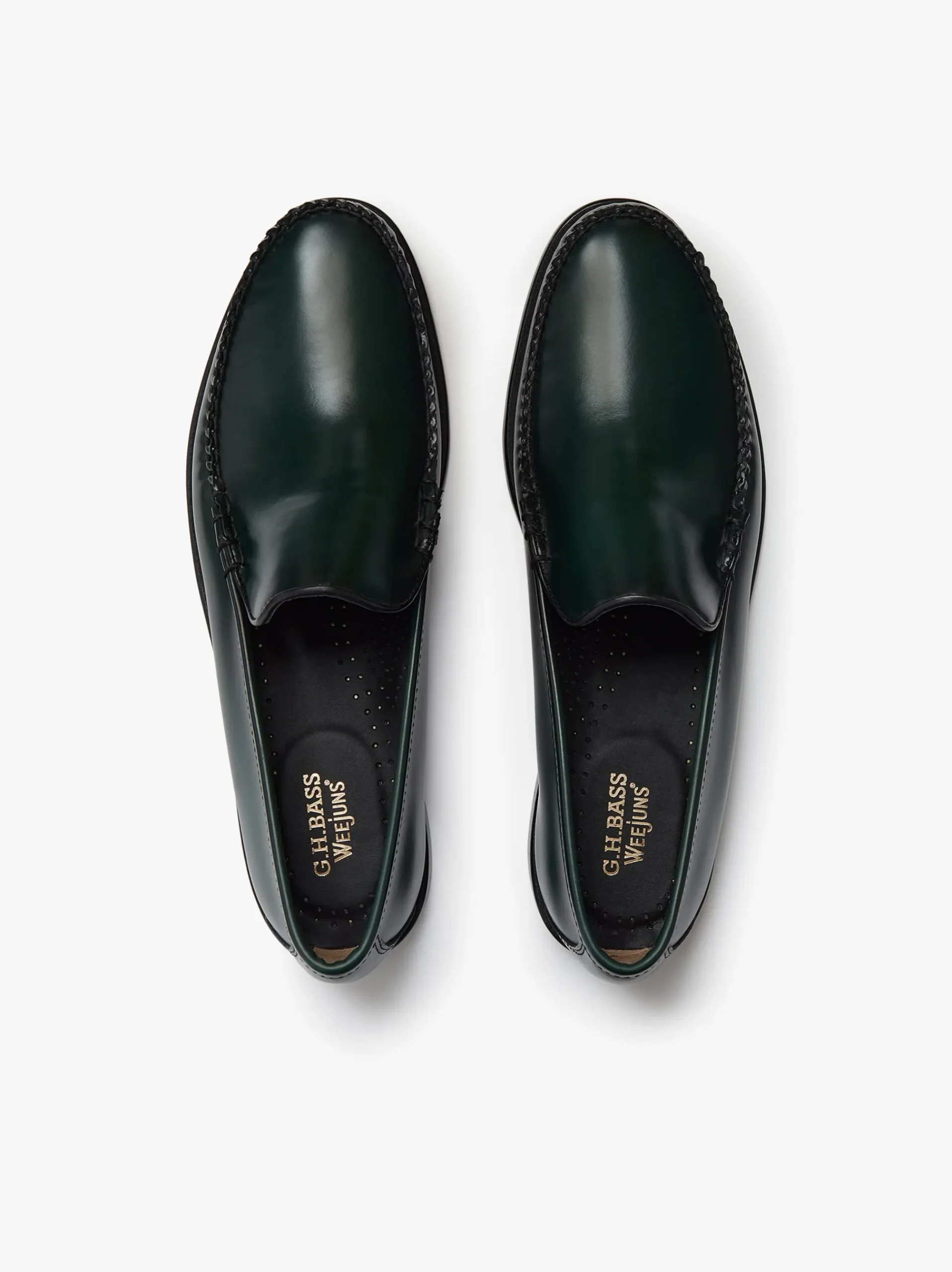 Outlet G.H.BASS Weejuns Cobra Venetian Loafers leather Dark Green