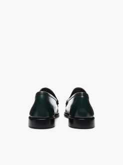 Outlet G.H.BASS Weejuns Cobra Venetian Loafers leather Dark Green