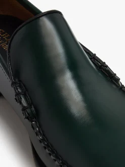 Outlet G.H.BASS Weejuns Cobra Venetian Loafers leather Dark Green
