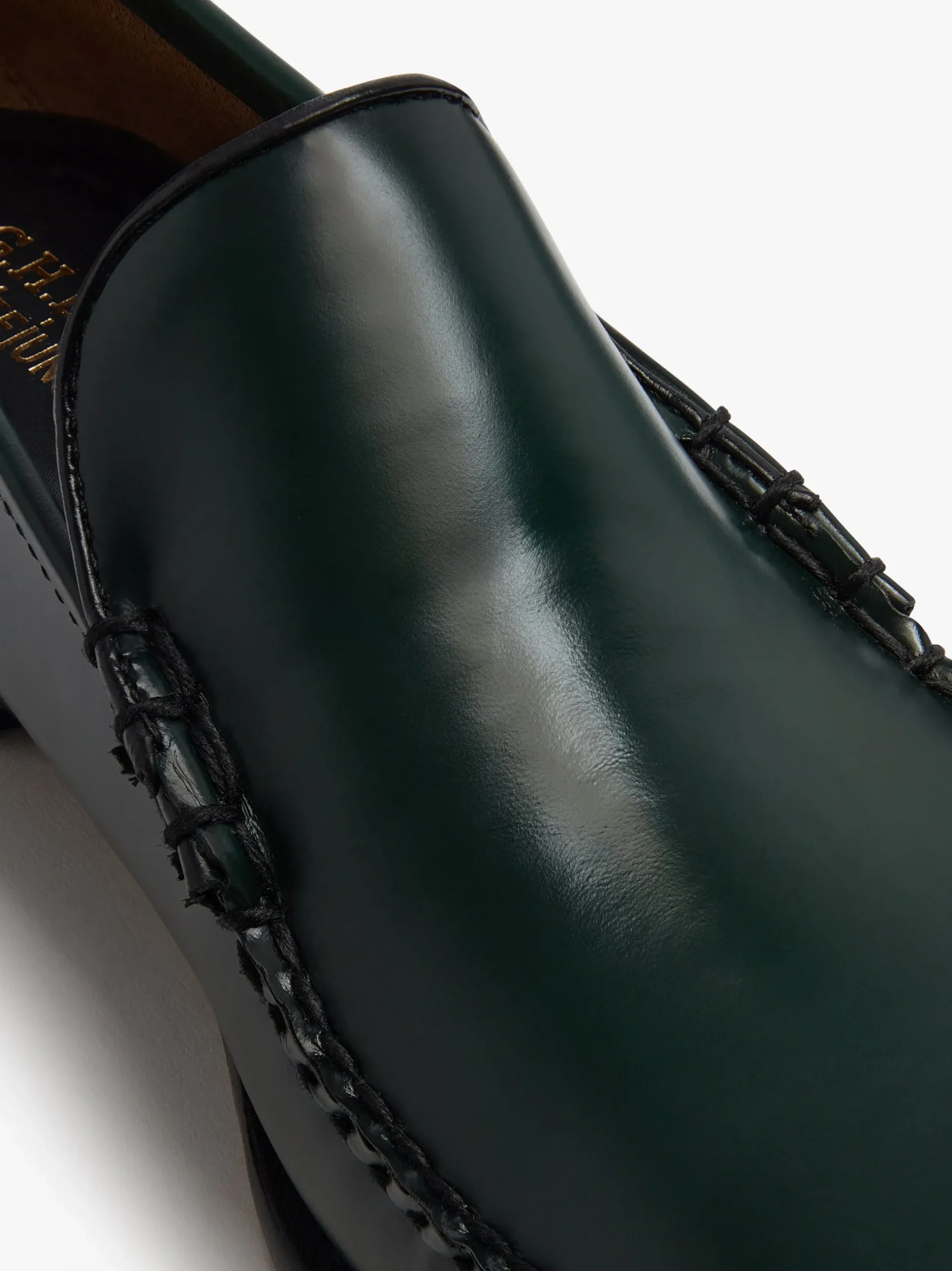 Outlet G.H.BASS Weejuns Cobra Venetian Loafers leather Dark Green