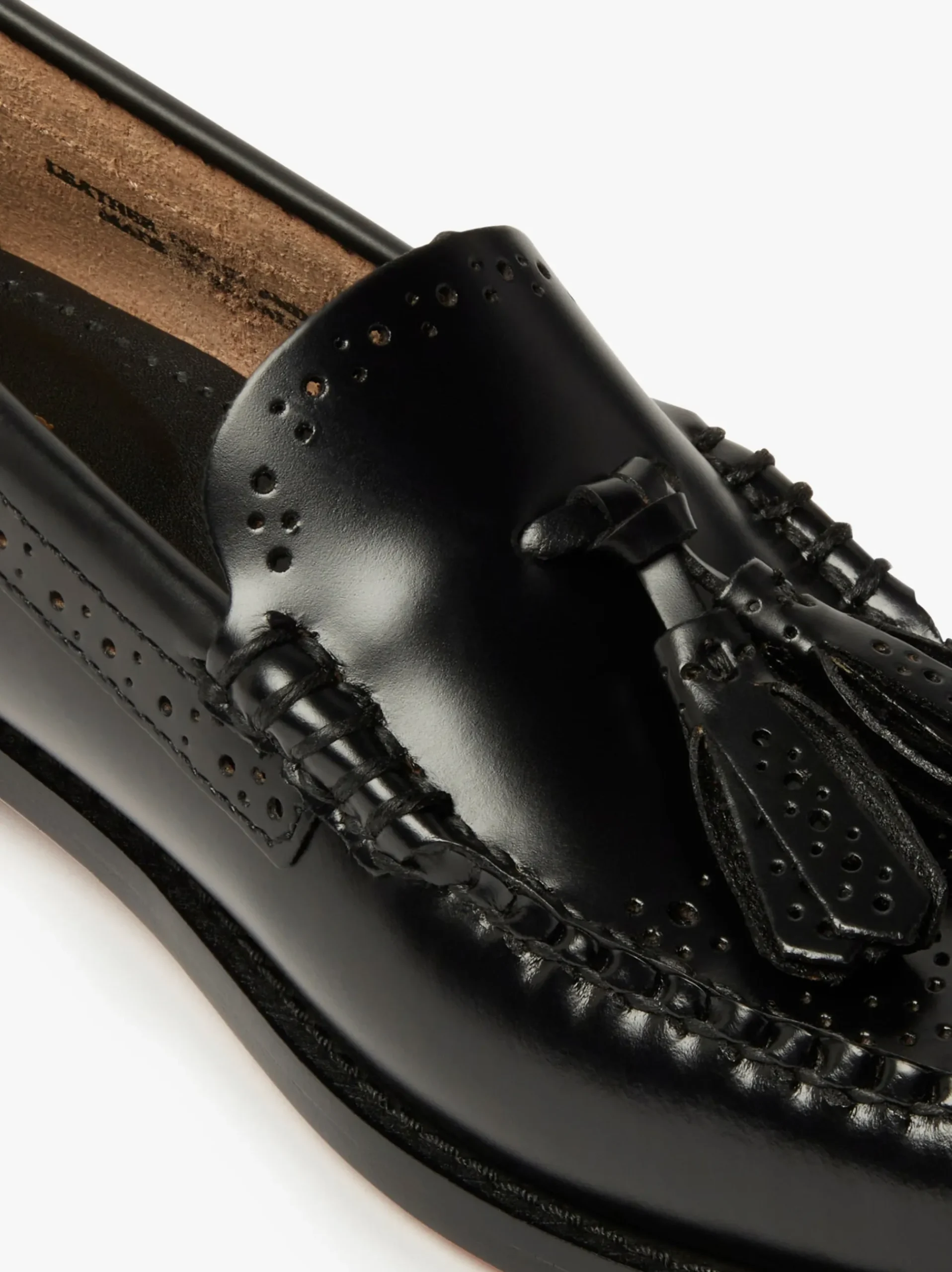 Outlet G.H.BASS Weejuns Estelle Brogue Tassel Loafers Leather Black