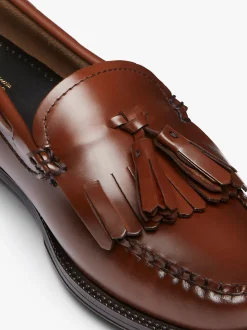 Clearance G.H.BASS Weejuns Esther Kiltie Tassel Loafers Leather Cognac