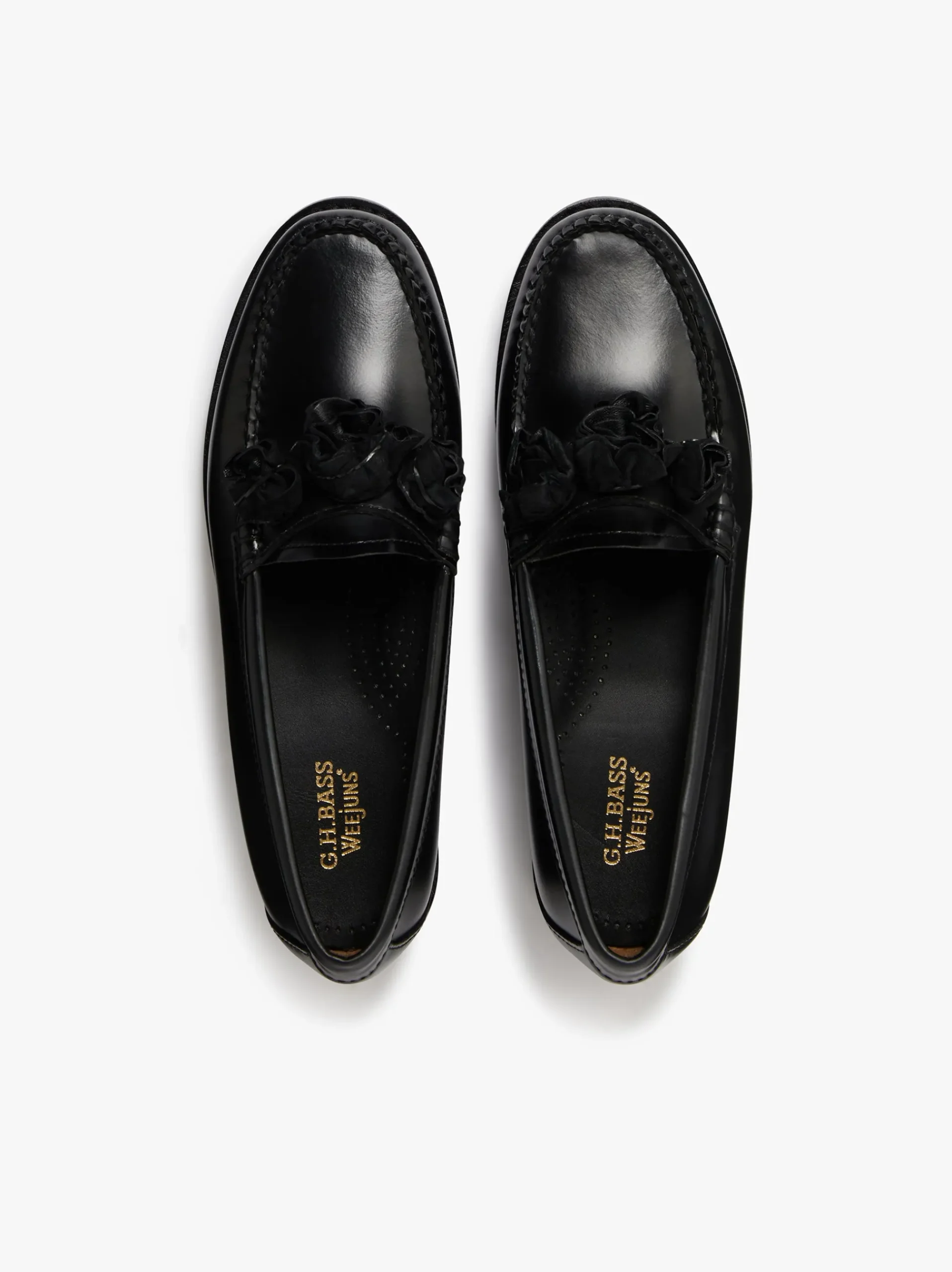 Hot G.H.BASS Weejuns Flora Penny Loafers Black Leather