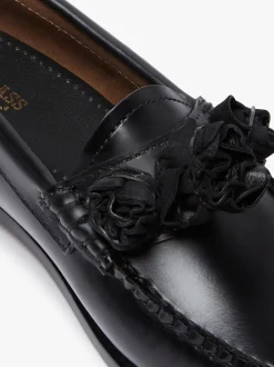 Hot G.H.BASS Weejuns Flora Penny Loafers Black Leather