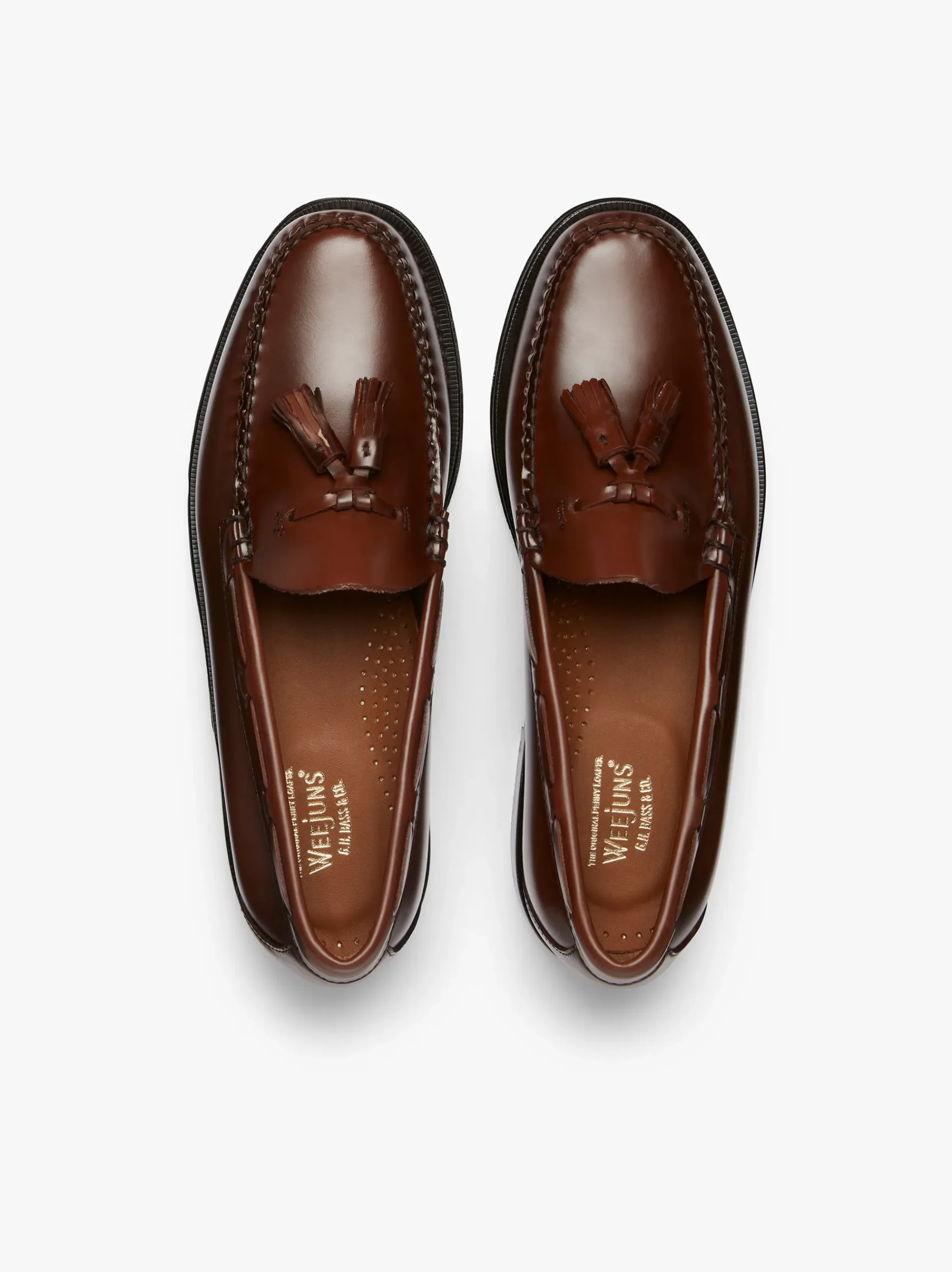 Outlet G.H.BASS Weejuns Larkin Tassel Loafers Leather Brown