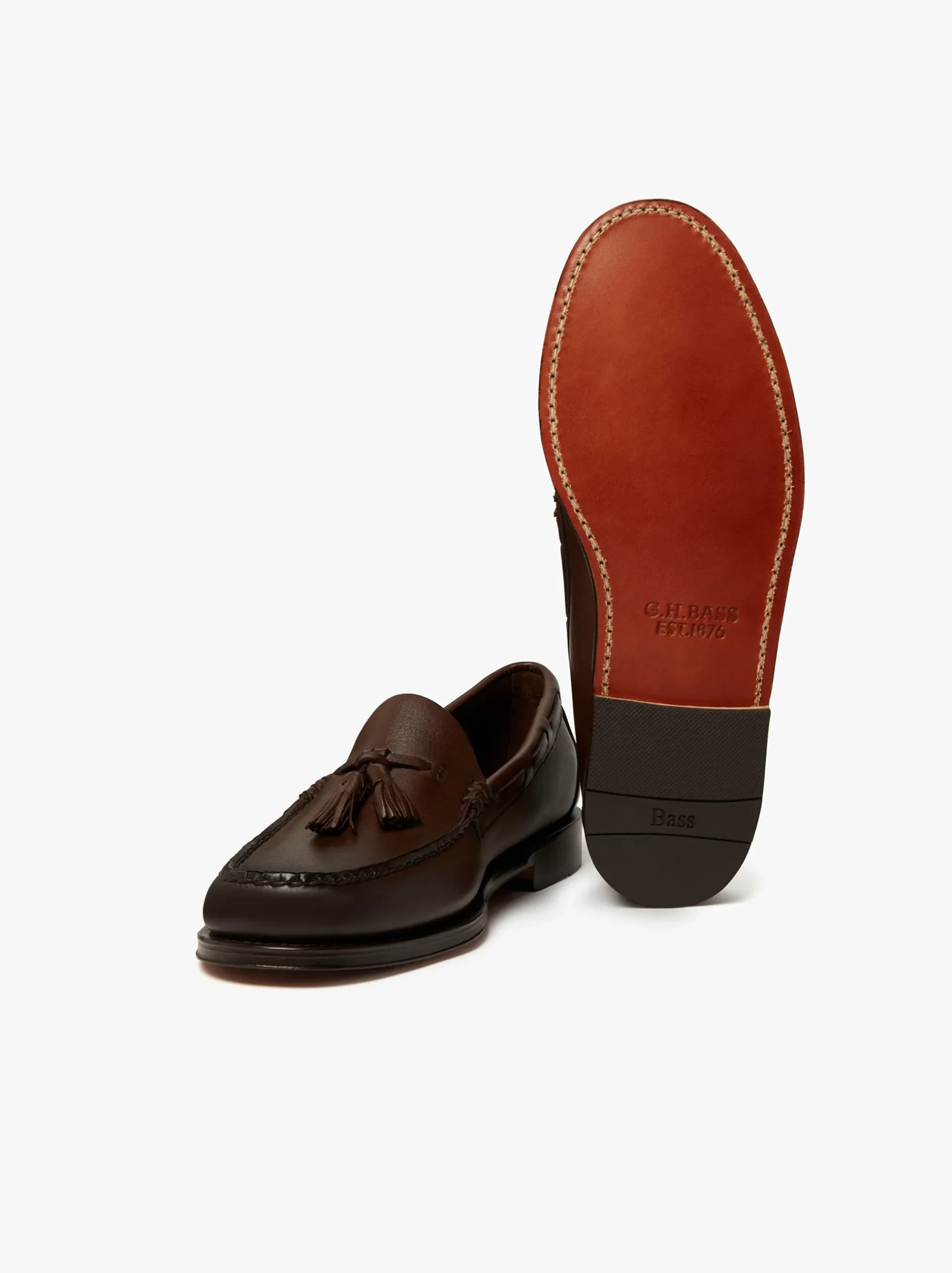 G.H.BASS Weejuns Larkin Tassel Loafers Leather Chocolate