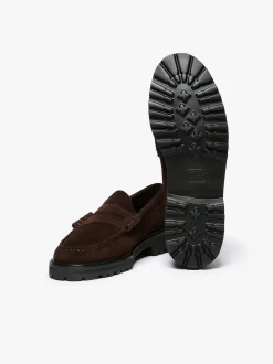Clearance G.H.BASS Weejuns Larson Lug Penny Loafers suede Chocolate