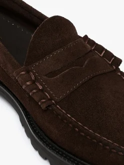 Clearance G.H.BASS Weejuns Larson Lug Penny Loafers suede Chocolate