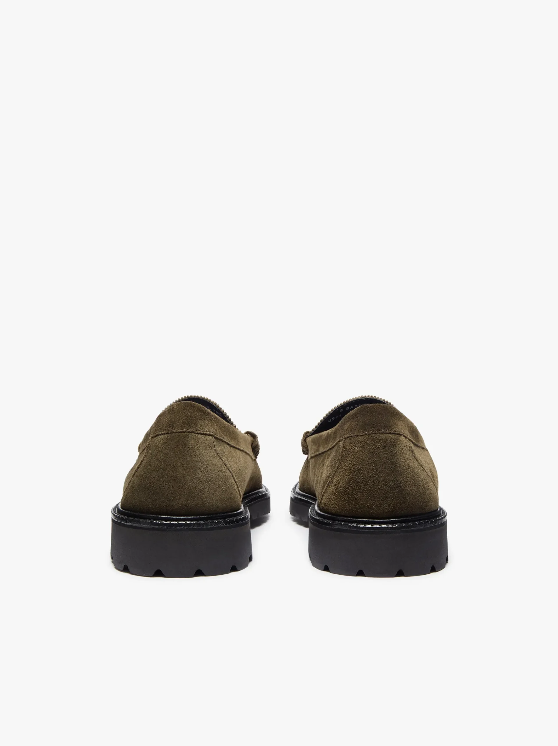 Online G.H.BASS Weejuns Larson Lug Penny Loafers Combat Suede and Olive Corduroy