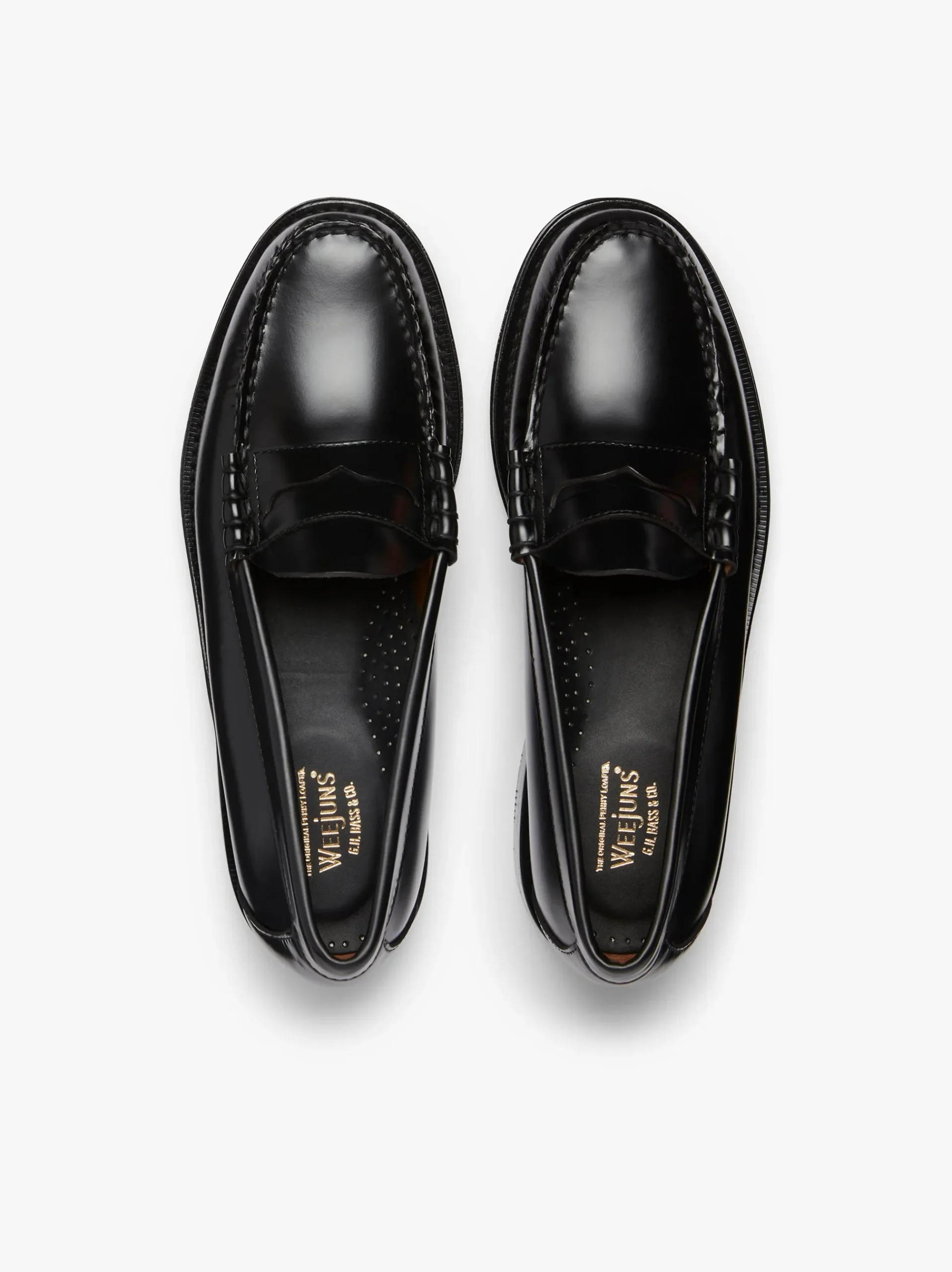 New G.H.BASS Weejuns Larson Penny Loafers Leather Black