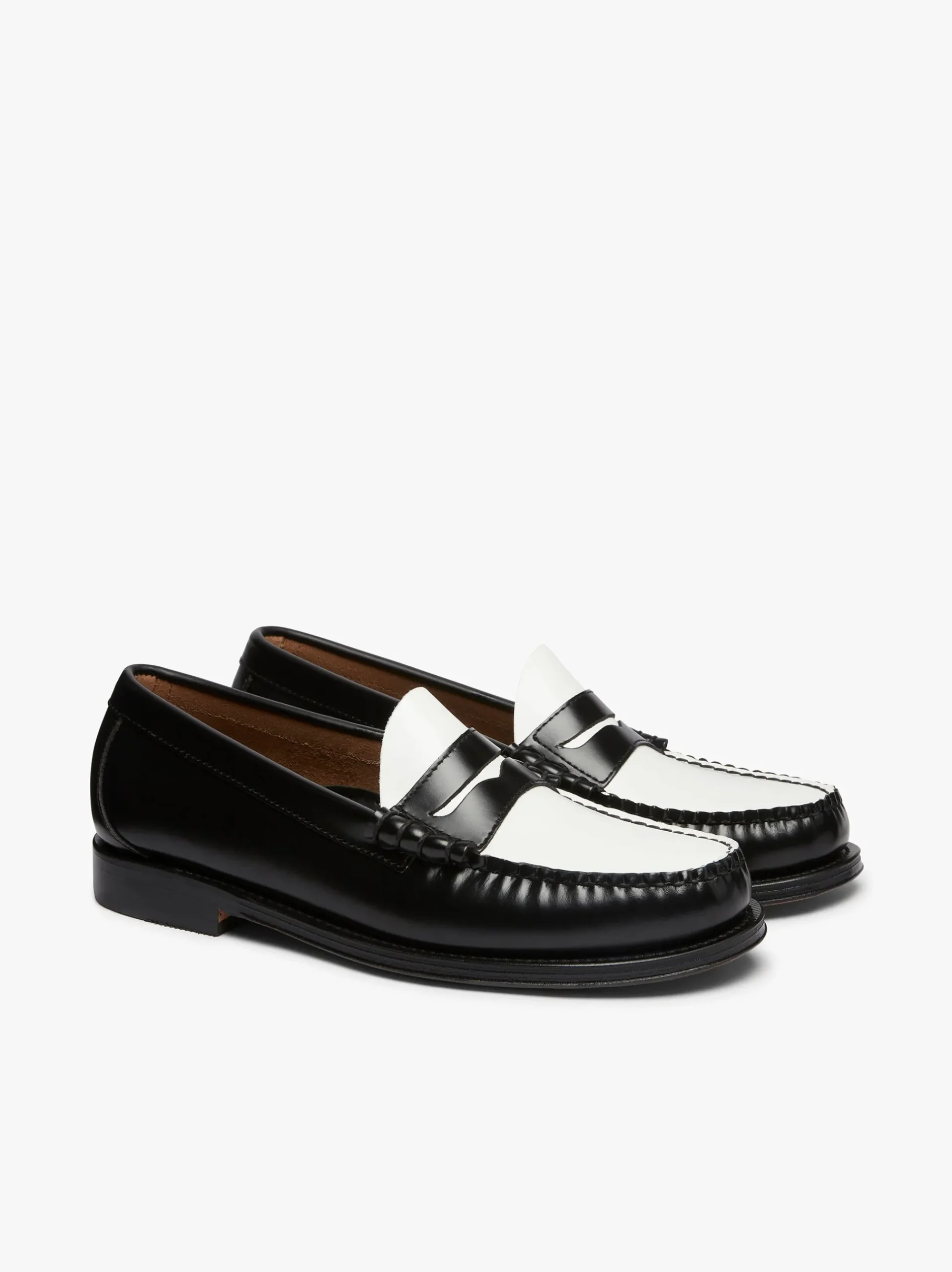 Best G.H.BASS Weejuns Larson Penny Loafers Leather Black & White