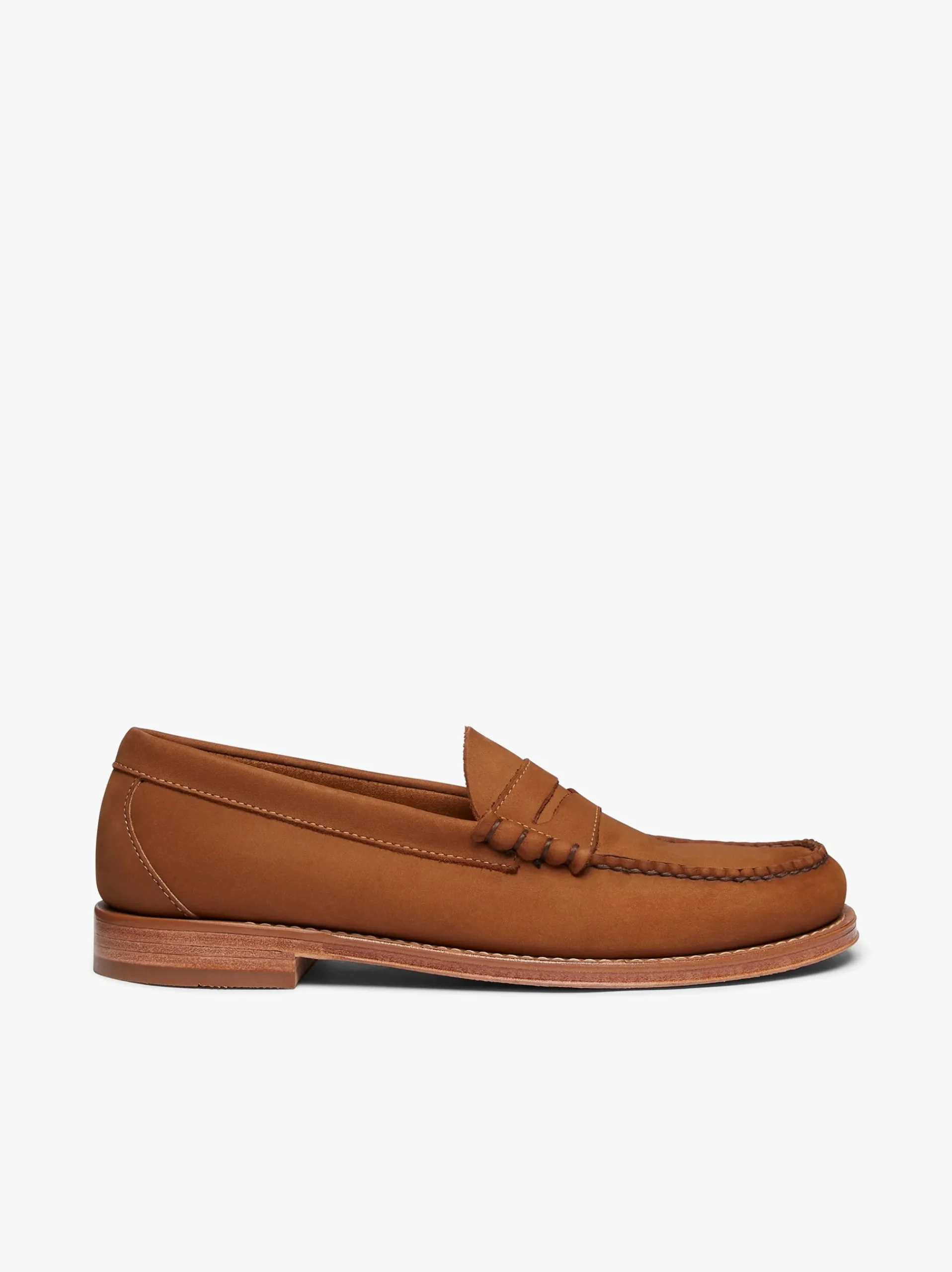 New G.H.BASS Weejuns Larson Penny Loafers Tan Nubuck