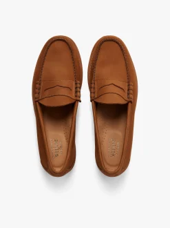 New G.H.BASS Weejuns Larson Penny Loafers Tan Nubuck