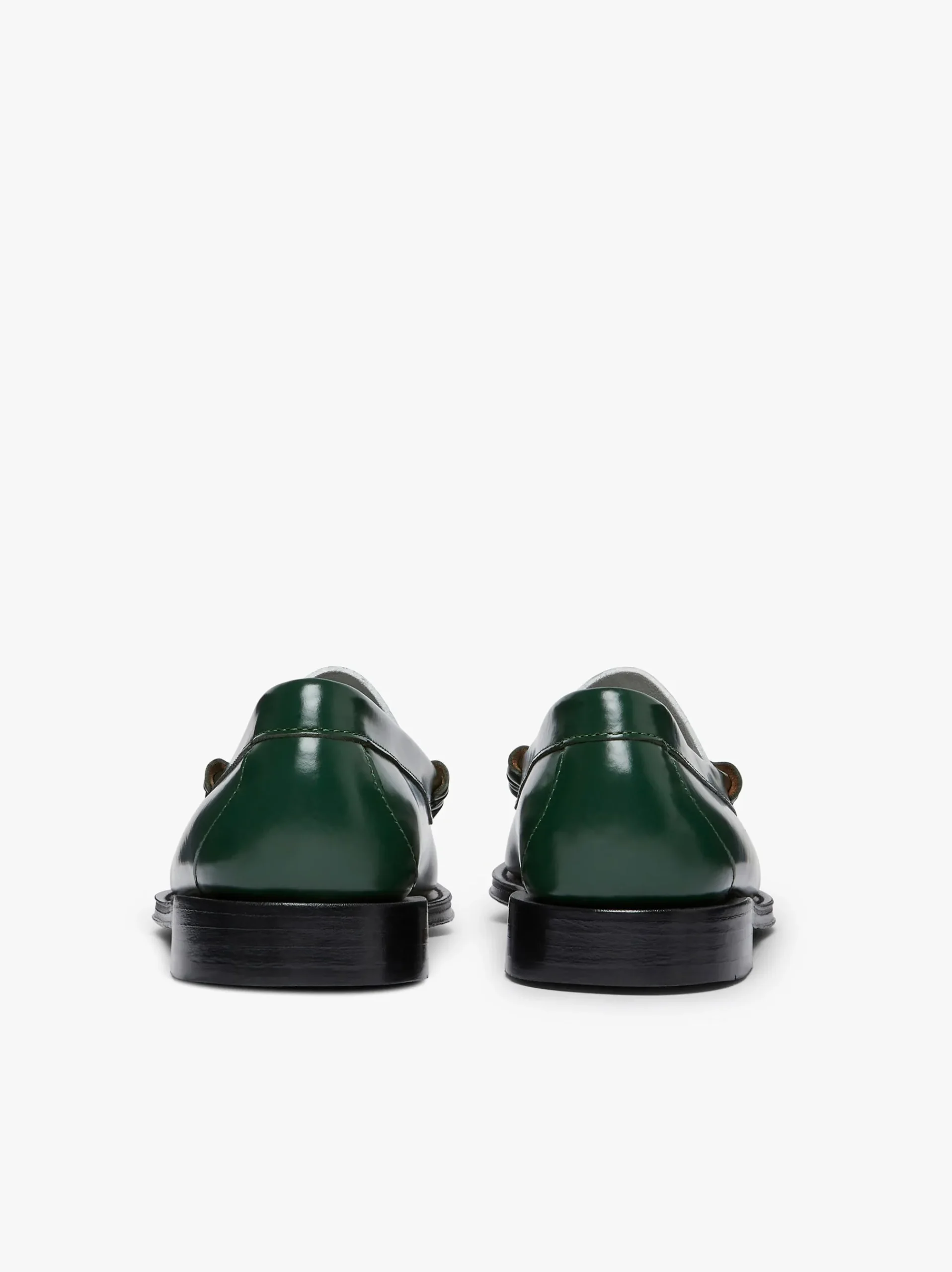 Discount G.H.BASS Weejuns Larson Penny Loafers Leather Green & White